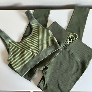 Green Fabletics workout Set